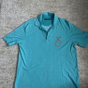 Greg Norman Collection Blue Polo Shirt with Textured Design